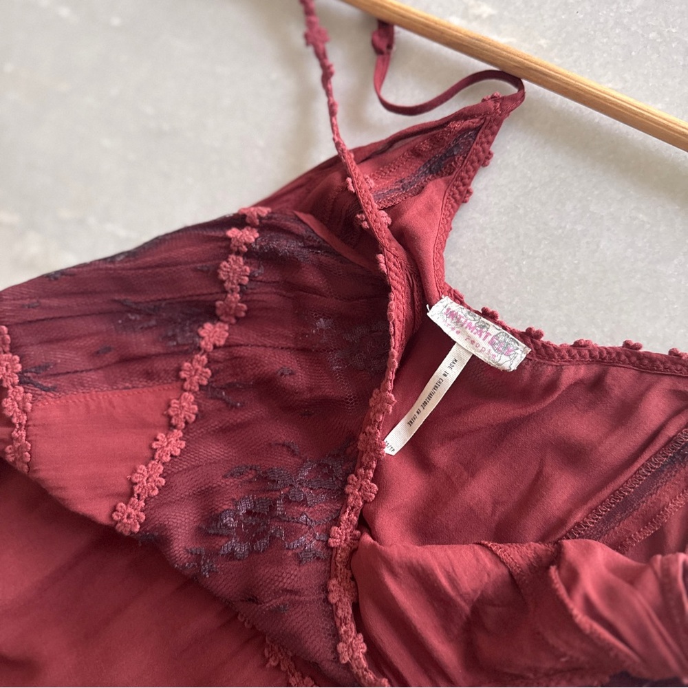 VERY RARE Free People Lace Trim Mini Slip Dress - size XS - Picture 6 of 9